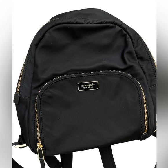 KATE SPADE black canvas backpack with black leather straps! - Picture 7 of 7